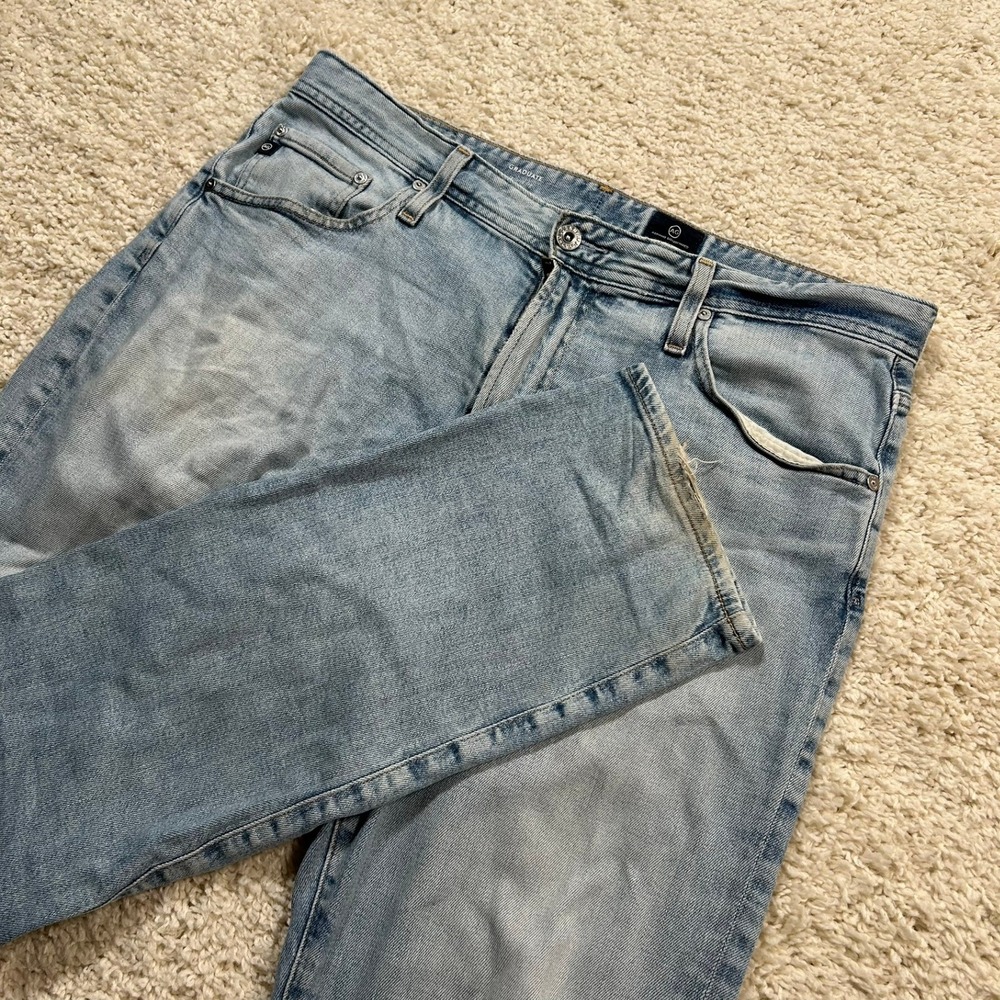 AG Adriano Goldschmied Graduate Jeans 35x32 Light Wash Tailored Leg Denim